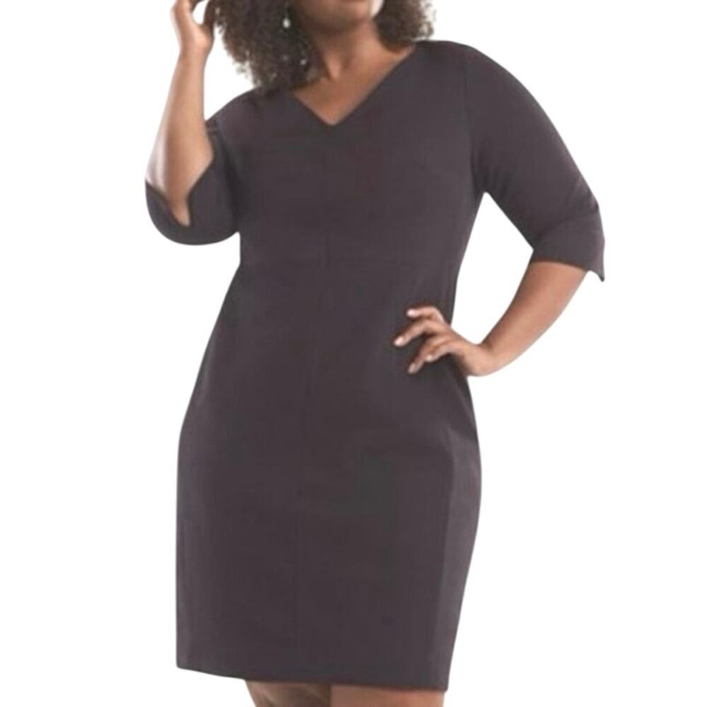 MM. LAFLEUR The Mona Textured Ponte Knit Charcoal Dress - Sz +1 (1X)